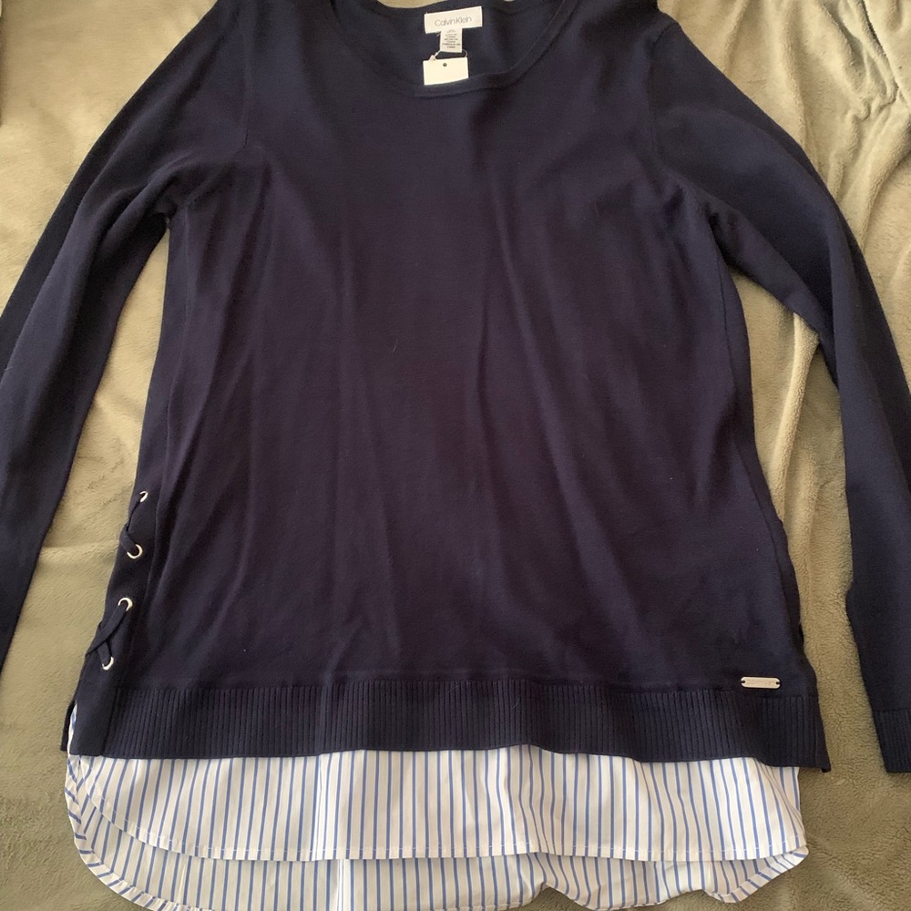 Mock layered sweater/shirt